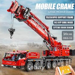 Ensemble de construction de camion-grue mobile, 4460 pièces, grue lourde télécommandée par application