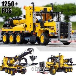 Ensemble de construction de camions lourds jaunes de 1250 pièces, non LEGO