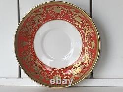 Ensemble de dîner 5 pièces Neuf De Lamerie en porcelaine Renaissance Rouge et Or richement dorée