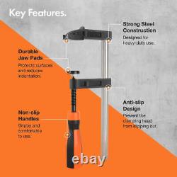 Ensemble de serre-joints en F de 13 pièces, outils de menuiserie lourds pour un maintien sécurisé