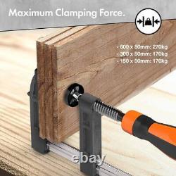 Ensemble de serre-joints en F de 13 pièces, outils de menuiserie lourds pour un maintien sécurisé