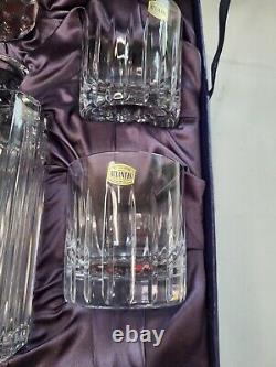 Ensemble de whisky ATLANTIS CRYSTAL 5 pièces - Carafe et verres lourds taillés en plomb de collection rare