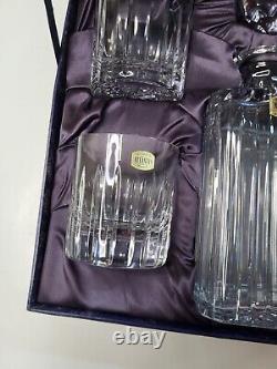 Ensemble de whisky ATLANTIS CRYSTAL 5 pièces - Carafe et verres lourds taillés en plomb de collection rare