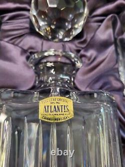 Ensemble de whisky ATLANTIS CRYSTAL 5 pièces - Carafe et verres lourds taillés en plomb de collection rare