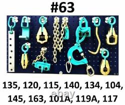 Ensemble n°63 Outils et serre-joints de traction lourds pour machine de carrosserie automobile, 11 pièces