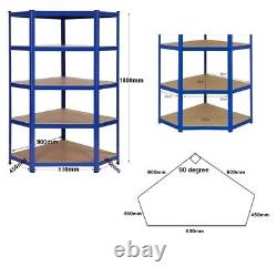 Étagère d'angle à 5 niveaux de service intensif pour garage entrepôt.