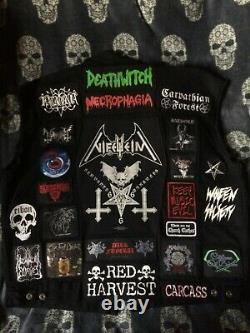Full (heavy) Metal Jacket Thrash Death Black Denim Battle Cutoff Nifelheim Patch