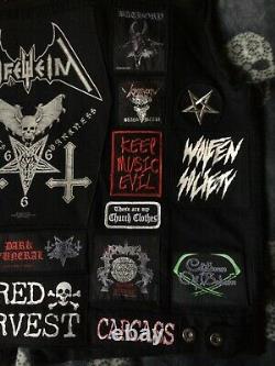 Full (heavy) Metal Jacket Thrash Death Black Denim Battle Cutoff Nifelheim Patch