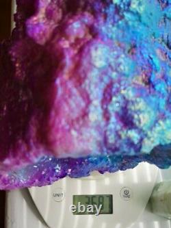 Grande Pièce De Géode Lourde Licorne Aura Quartz, Cristal De Guérison