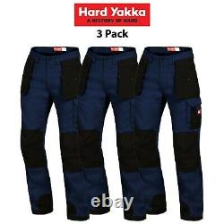 Hommes Hard Yakka Xtreme Extrême Légendes Travail Cargo 3 Pantalons Pack Lourd Y02210