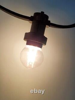 Lampe Feston Noire Robuste, 100 Mètres Avec 100 Pièces De Supports B22, Ip44