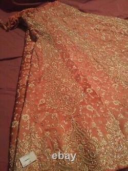 Lehenga de mariée 3 pièces avec lourde broderie nouvelle taille L exquise