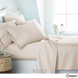 Luxueux draps de lit lourds et ensemble de couette 1000TC ivoire (crème) solide simple/double/roi