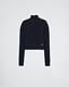 Nwt Prada Pull Col Roulé En Tricot Lourd Marine Avec Boutons Dorés 36/us 0 2 150 $