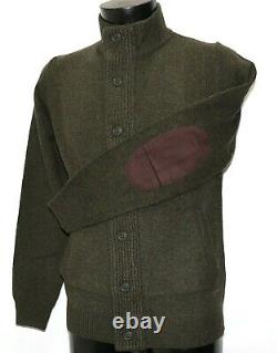 Nouveau Barbour Cardigan Wool Dark Green Patch Zip Thru Mkn0731 Sweater Patches