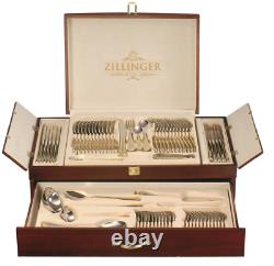 Nouveau Zillinger Gold Heavy 72 Piece Cutlery Set Stainless Steel Canteen Christmas