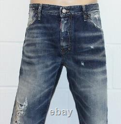 Nouveau avec étiquettes hommes DSQUARED 2 Jean Heavy repair patch taille 38 pouces prix de vente conseillé £310