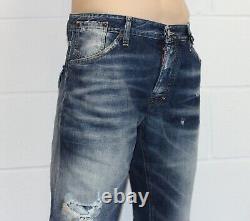 Nouveau avec étiquettes hommes DSQUARED 2 Jean Heavy repair patch taille 38 pouces prix de vente conseillé £310