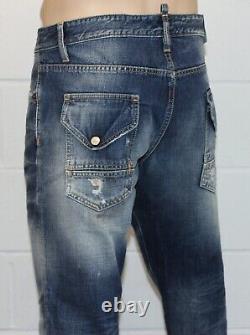 Nouveau avec étiquettes hommes DSQUARED 2 Jean Heavy repair patch taille 38 pouces prix de vente conseillé £310