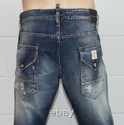 Nouveau avec étiquettes hommes DSQUARED 2 Jean Heavy repair patch taille 38 pouces prix de vente conseillé £310