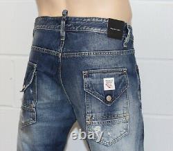 Nouveau avec étiquettes hommes DSQUARED 2 Jean Heavy repair patch taille 38 pouces prix de vente conseillé £310