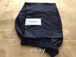 Nouveau costume 3 pièces en soie noire lourdement brodé inspiré de Hussain Rehar - XL