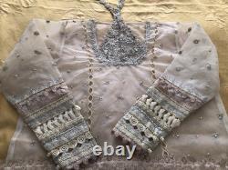 Nouveau costume original Suffuse organza blanc cassé lourdement brodé en 3 pièces - Grand