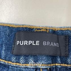 PANTALON JEAN VINTAGE À RÉPARATION PATCH ÉPAIS PURPLE BRAND Taille 36 Indigo Moyen