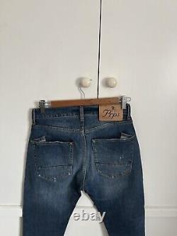 PRPS Jeans Homme 30x28 Windsor Crop Skinny Heavy Whiskered Dark Patch Wash NEUF