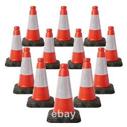 Pack de 12 cônes de signalisation rouges, haute résistance, 450 mm de haut, 2 pièces