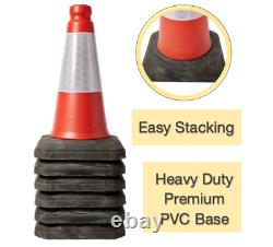 Pack de 12 cônes de signalisation rouges, haute résistance, 450 mm de haut, 2 pièces