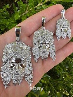 Pendentif Jésus en argent massif 925 véritable et solide, lourd