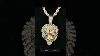Pendentif Tête De Lion Glacé Sur Chaîne En Corde Lourde 24 Nouvelles Bijoux