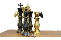 Pièces d'échecs en métal royal en laiton lourd, faites à la main et de poids quadruple, TAJCHESS