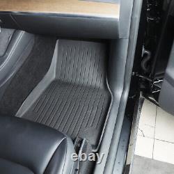 Pour Tesla Model Y Ensemble de Tapis TPE 3 Pièces Résistant Non Glissant Toutes Saisons Durable