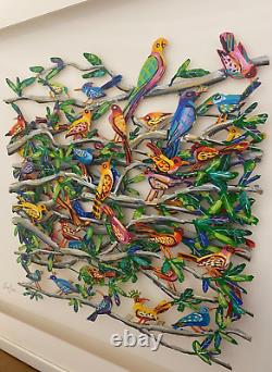 Preuve d'artiste d'oiseaux exotiques par David Gerstein Découpe au laser peinte à la main Numérotée Limitée Nouvelle
