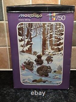 Scellé ! Vintage 1989 Heye Heavy Skiing Mordillo Puzzle de 750 Pièces & Affiche Rare