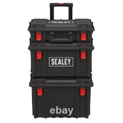 Système de stockage mobile Sealey Set de 3 pièces en plastique résistant aux chocs AP890