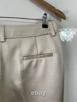 TAILLE L VESTE EN SATIN ÉPAIS IVORY ZARA, PANTALON TAILLE M, PRIX DE VENTE CONSEILLÉ 119,98 £ NEUF AVEC ÉTIQUETTE