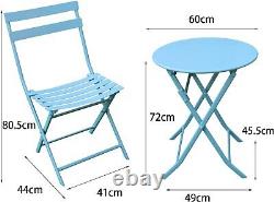 Table et chaises de bistro, ensemble de 3 pièces robuste, patio