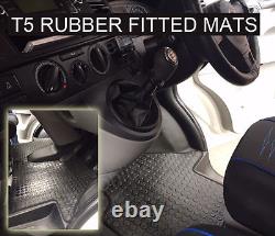 Tapis de sol en caoutchouc robuste sur mesure pour VW T5 Double avant, 1 pièce, qualité supérieure