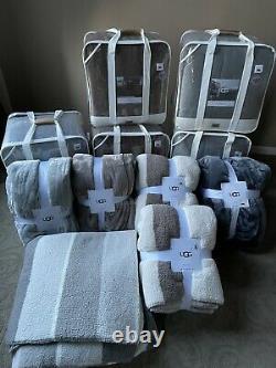Ugg $278 Blissful Queen Sherpa Quilted Comforter 3 Piece Set New Seal Grey Heavy