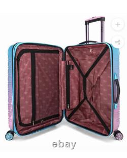 Valise extensible à coque rigide en trois pièces IFLY Fibertech rose bleu cabine moyenne grande