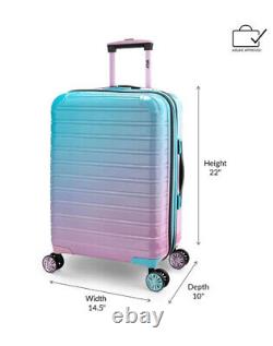 Valise extensible à coque rigide en trois pièces IFLY Fibertech rose bleu cabine moyenne grande