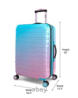 Valise extensible à coque rigide en trois pièces IFLY Fibertech rose bleu cabine moyenne grande