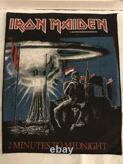 Vintage As New Iron Maiden Back Patch, 2 Minutes À Minuit 1984. Métal Lourd