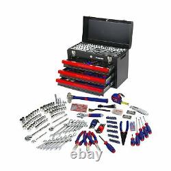 Workpro 408 Piece Mechanics Tool Set With 3 Drawer Heavy Duty Metal Box W009044a